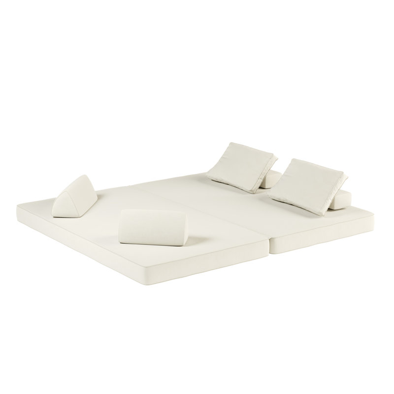 Canapé-lit convertible en chenille pour 2 personnes, Beige