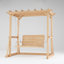 Balancelle en bois de cèdre de 82,1 po de largeur avec support ergonomique pour deux