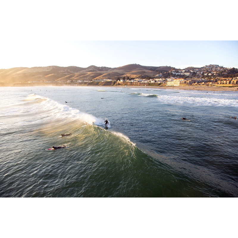 Surfing Prismo Beach Print by Nathan Turner