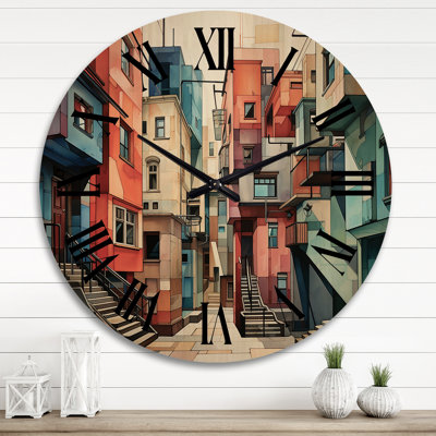 Horloge murale en bois massif Melentina