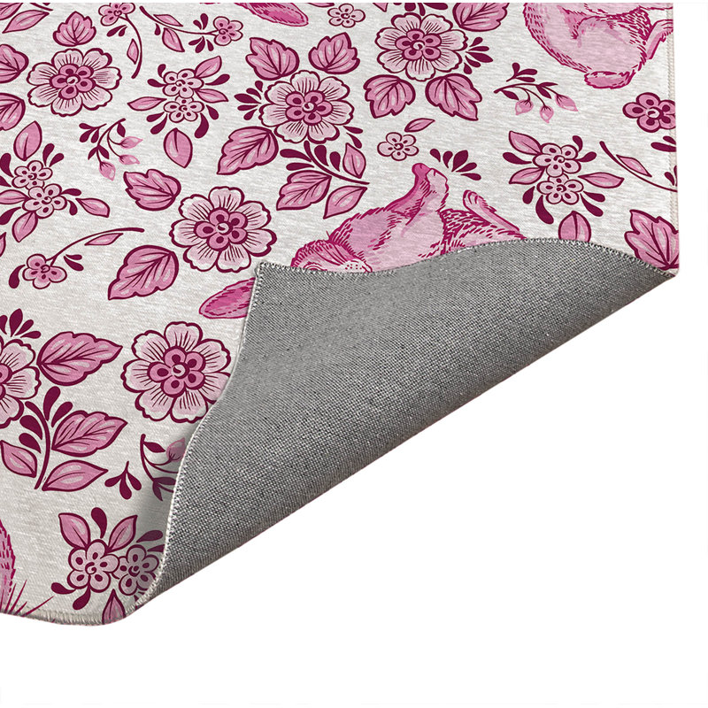 Tapis d'extérieur Bunny, Rose, Rectangle 5 pi x 7 pi