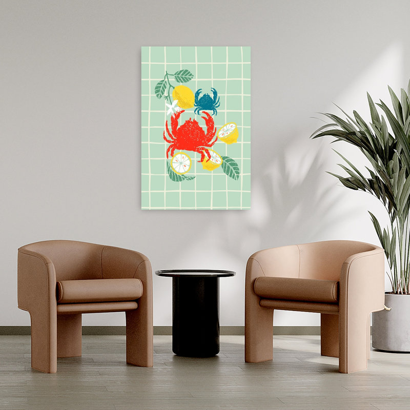 Crabs et citrons vibrants, H 36 po x l 24 po