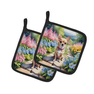 Caroline's Treasures Floral Polyester Potholder Set