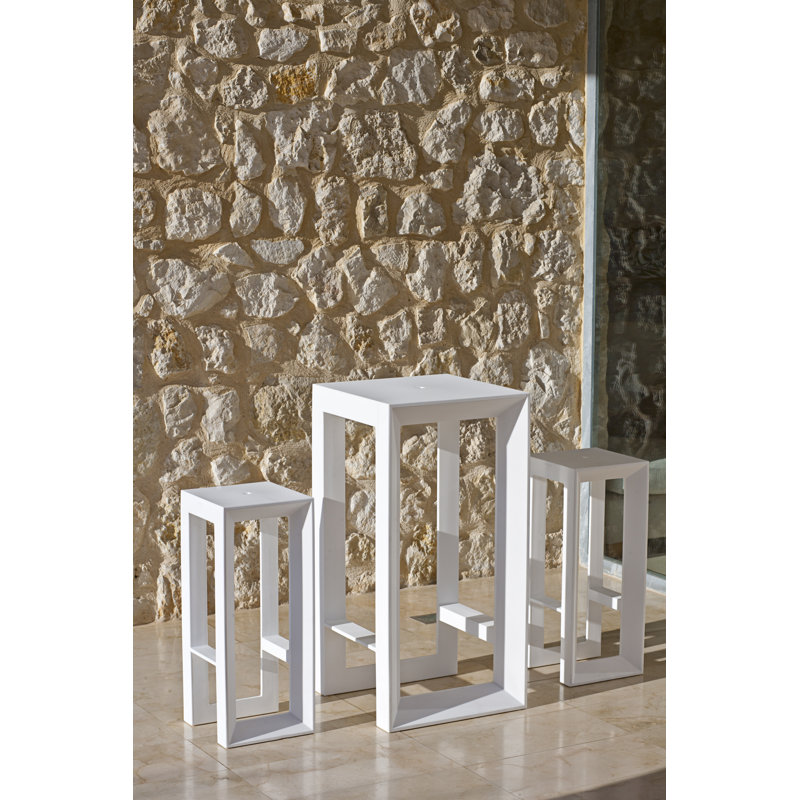 Frame 28.25" Patio Bar Stool, Black