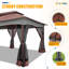 Pavillon de jardin robuste 12 x 20 pi avec filet extérieur-100083772