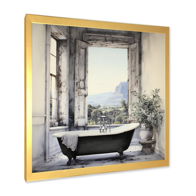 Impression sur toile Bath, H 16 po x l 16 po, Cadre photo unique, Doré