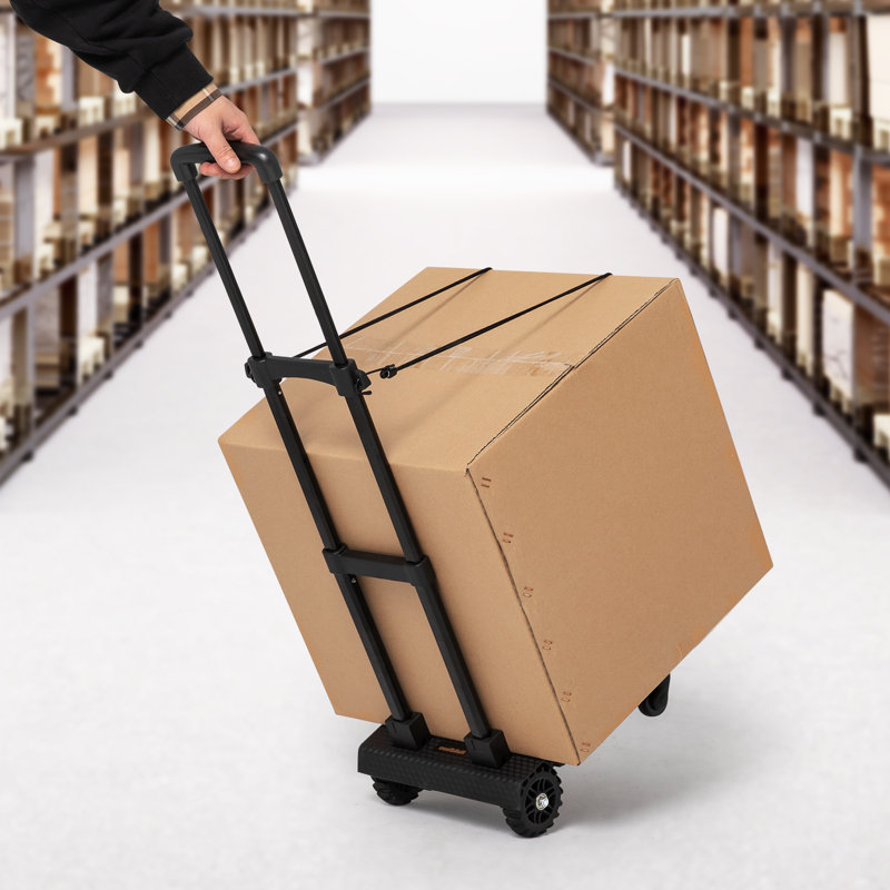 Folding Hand Truck Utility Cart, Portable Luggage Cart with Large Bag and Bungee Cord