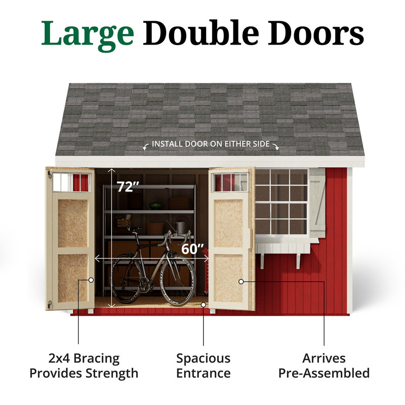 Colonial Pinehurst Outdoor Wood Storage Shed, Yes, 12' x 12'