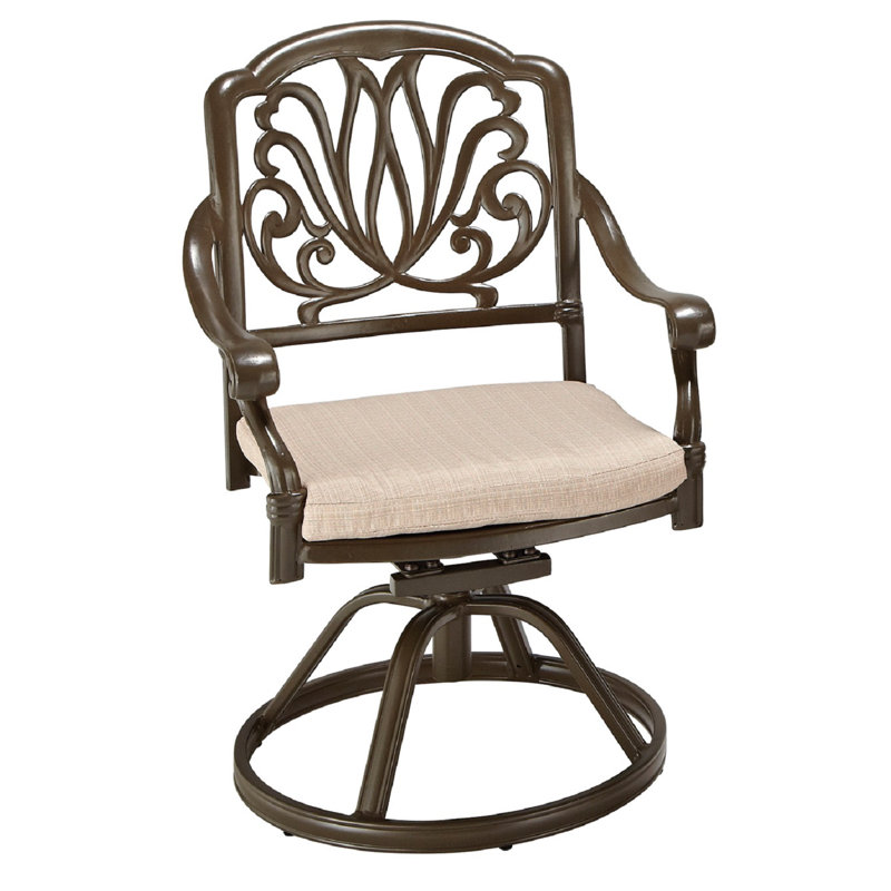 Chaise de patio pivotante avec coussin Arrey, Taupe