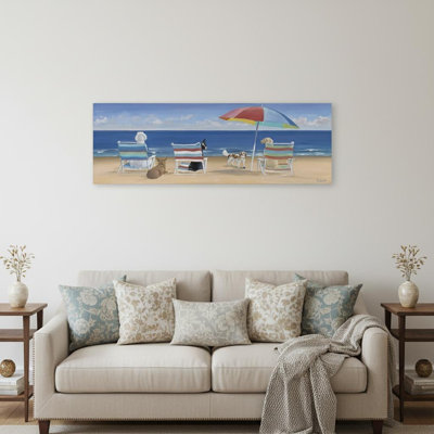 «Dogs Perfect Beach Day», art mural sur toile