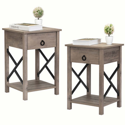 Table de chevet en bois massif Sierria