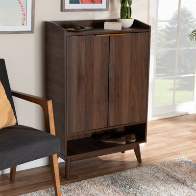 Armoire de rangement pour chaussures 16 paires avec 2 portes et 8 tablettes Coolidge H 44,75 po x l 28,5 po x P 12,25 po Coolidge