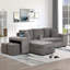 Canapé modulaire réversible en L de 104,5 po à 3 places, canapé-lit escamotable avec méridienne de rangement et 2 tabourets pour l'ensemble de mobilier de salon, gris anthracite Knox (ancien sku: SG000431AAA)-129037367
