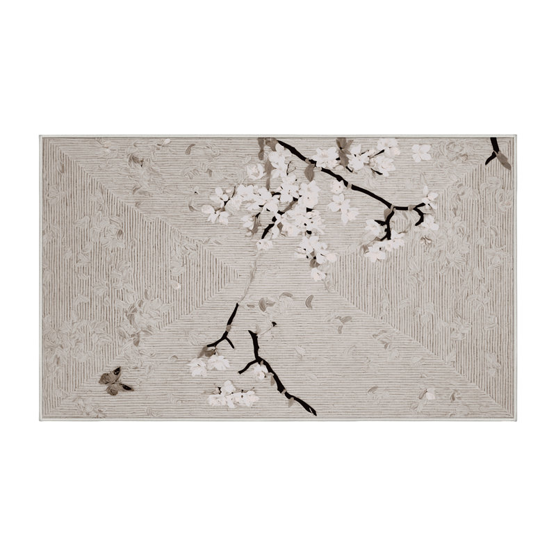 Machine Washable Beige Area Rug, Rectangle 2' x 3'