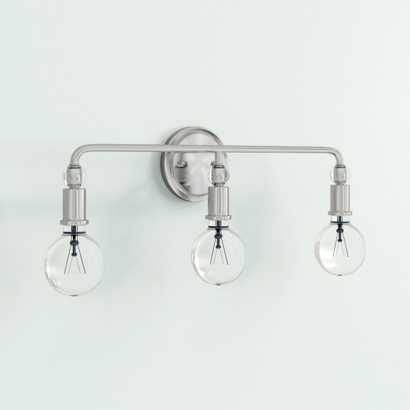 Éclairage pour salle de bain 3 lumières en nickel poli Irim