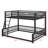 Full XL Over Queen  Floor Bunk Bed Frame Equipped With A Ladder And Safety Guardrails-846130932
