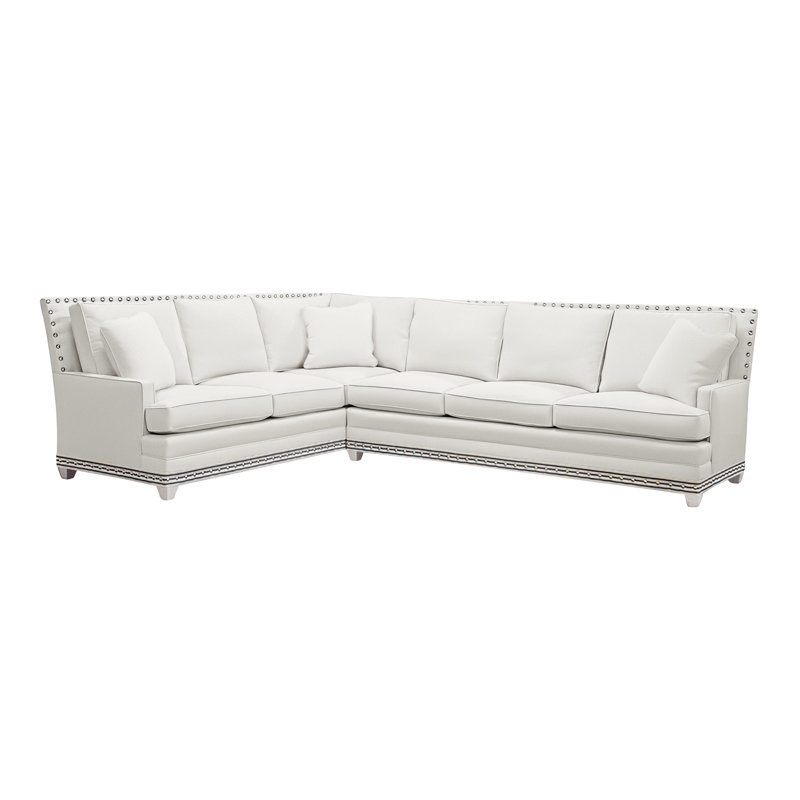American Bungalow 2-Piece Riverside L- Sectional, Tommy Snow, Dove Gray, Yes