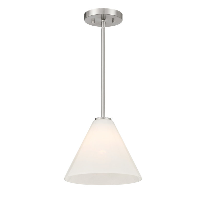 Mini-luminaire suspendu ou semi-encastré 1 lumière Hashimoto, Nickel satiné