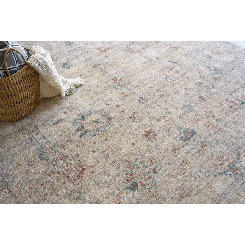 Oriental Area Rug in Beige, Rectangle 10' x 14'