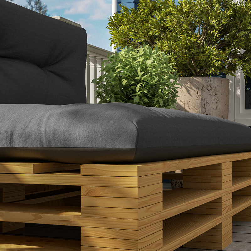 2 Seater Pallet Cushions Outdoor 3.9 in. Thick Replacement Pallet Sofa Cushions, Tufted Replacement Pads for Garden, Patio,wood