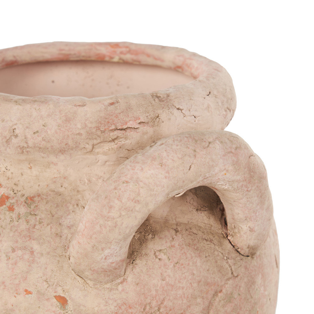 Ceramic Table Vase, 8.3" H x 8.5" W x 7.35" D, Pink