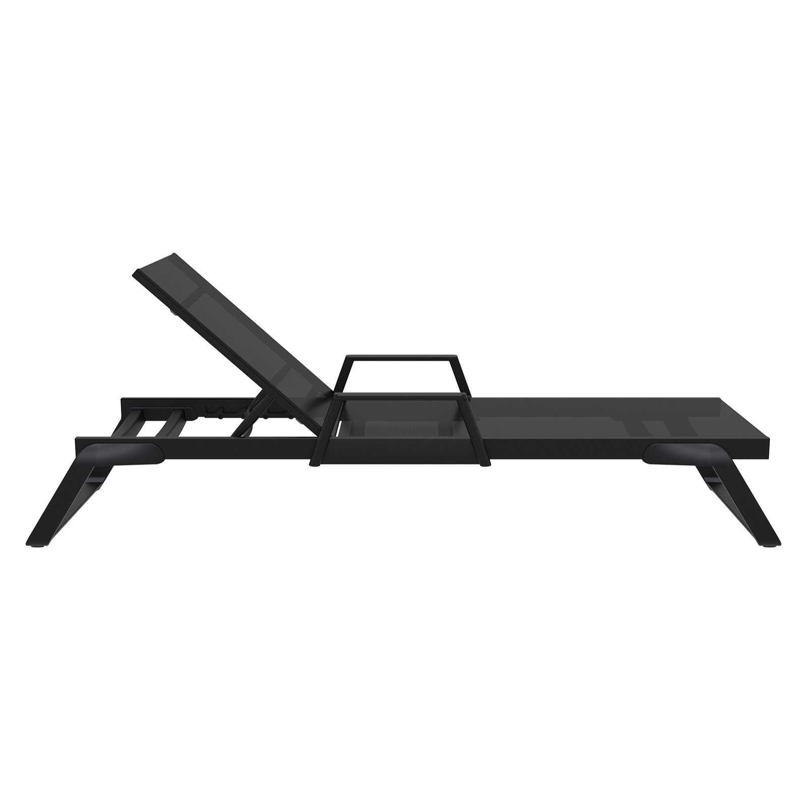 Genelda 28" Patio Chaise Lounge, Black