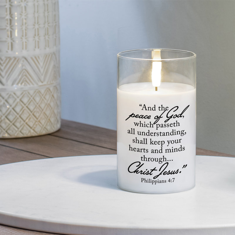 Scented Unscented Flameless Jar Candle with Glass Holder