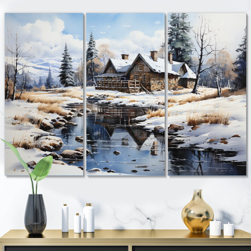 Canada Lakehouse Winter Retreat, 3 pièces, H 28 po x l 36 po x P 1 po