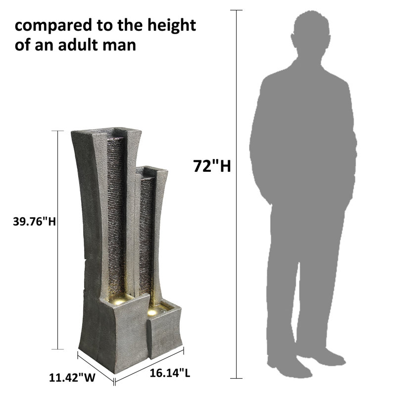 Jeniel Weather Resistant Fountain with Light