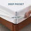 Protège-matelas imperméable, housse de matelas souple avec poche profonde de 18 po, blanc-763857209