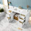 Meuble-lavabo en MDF blanc avec rangement-63089542