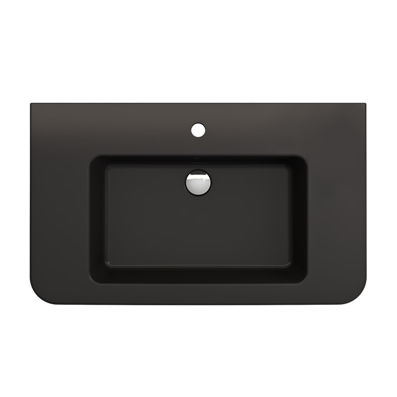 Parma 21.06 in. L Bathroom Sink, Matte Black, 8" Widespread