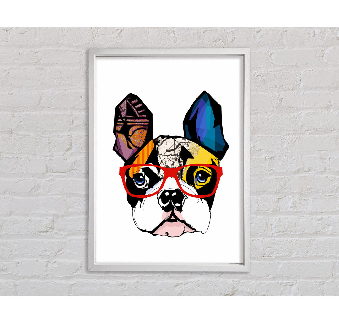 Popart Französische Bulldogge Pooch - Einzelner Bilderrahmen Kunstdrucke auf Leinwand