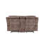 Causeuse inclinable en velours chocolat à deux tons Zubaida avec port USB et console-763801525