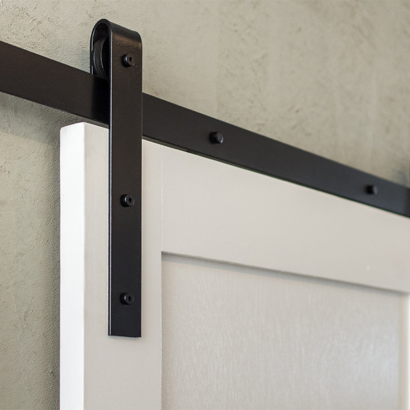Delaney Black Barn Door Hardware Kit with 8' Track