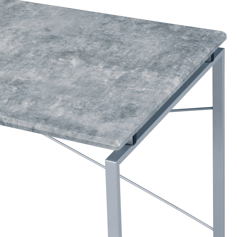 Bureau d'écriture, gris et argent, base en métal, mobilier de bureau moderne | Idée de cadeau, Grey Duplicate
