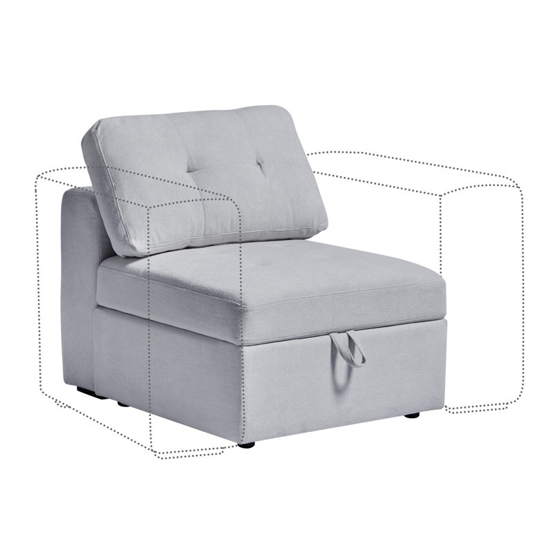 Melda Upholstered Armchair, Gray Boucle