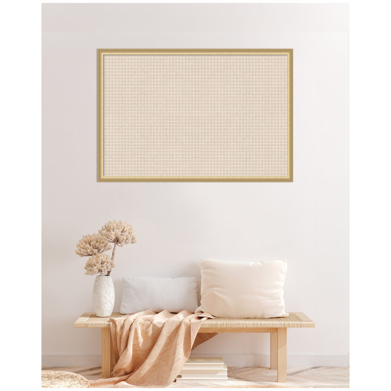 Tableau d'affichage en lin encadré en tissu, H 26 po x l 38 po x P 1,25 po