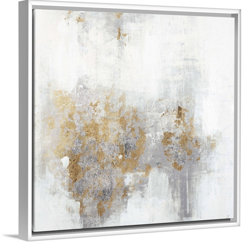 «Cali Gold III» par Joshua Schicker, reproduction sur toile, Cadre flottant blanc, H 22 po x l 22 po x P 1,75 po