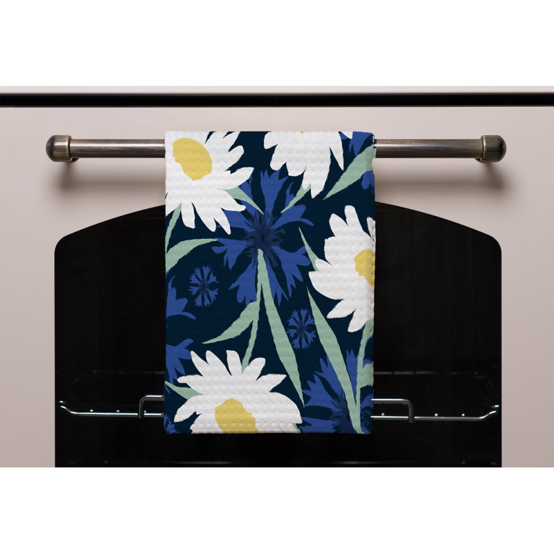 Cotton Floral Waffle Kitchen Towel