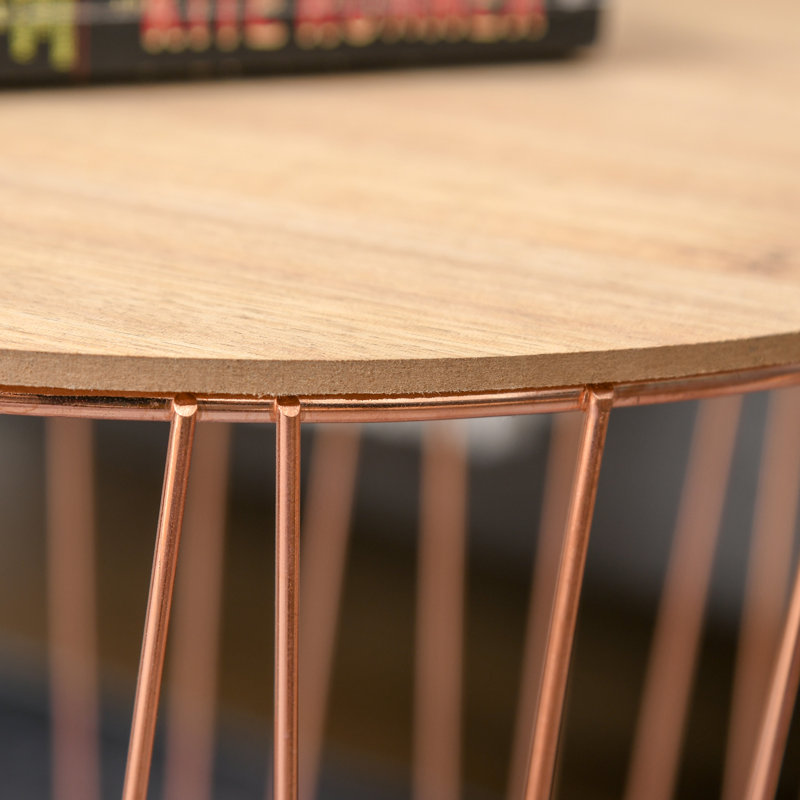 Landose Tray Top Frame Nesting Tables, Rose Gold