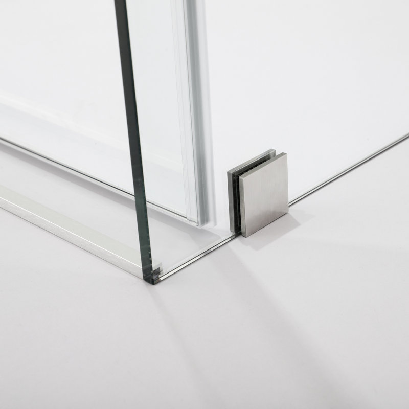 Cabine de douche rectangulaire sans cadre l 52 po x P 36 po x H 78 po, Nickel brossé