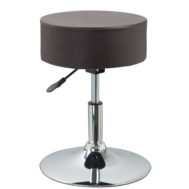 PVC Leather Upholstered Accent Stool, Brown