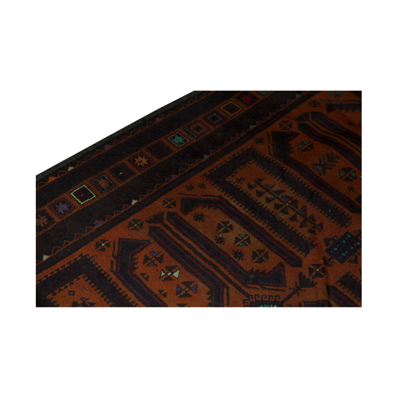 Hand-Knotted High-Quality Brown and Red Area Rug
