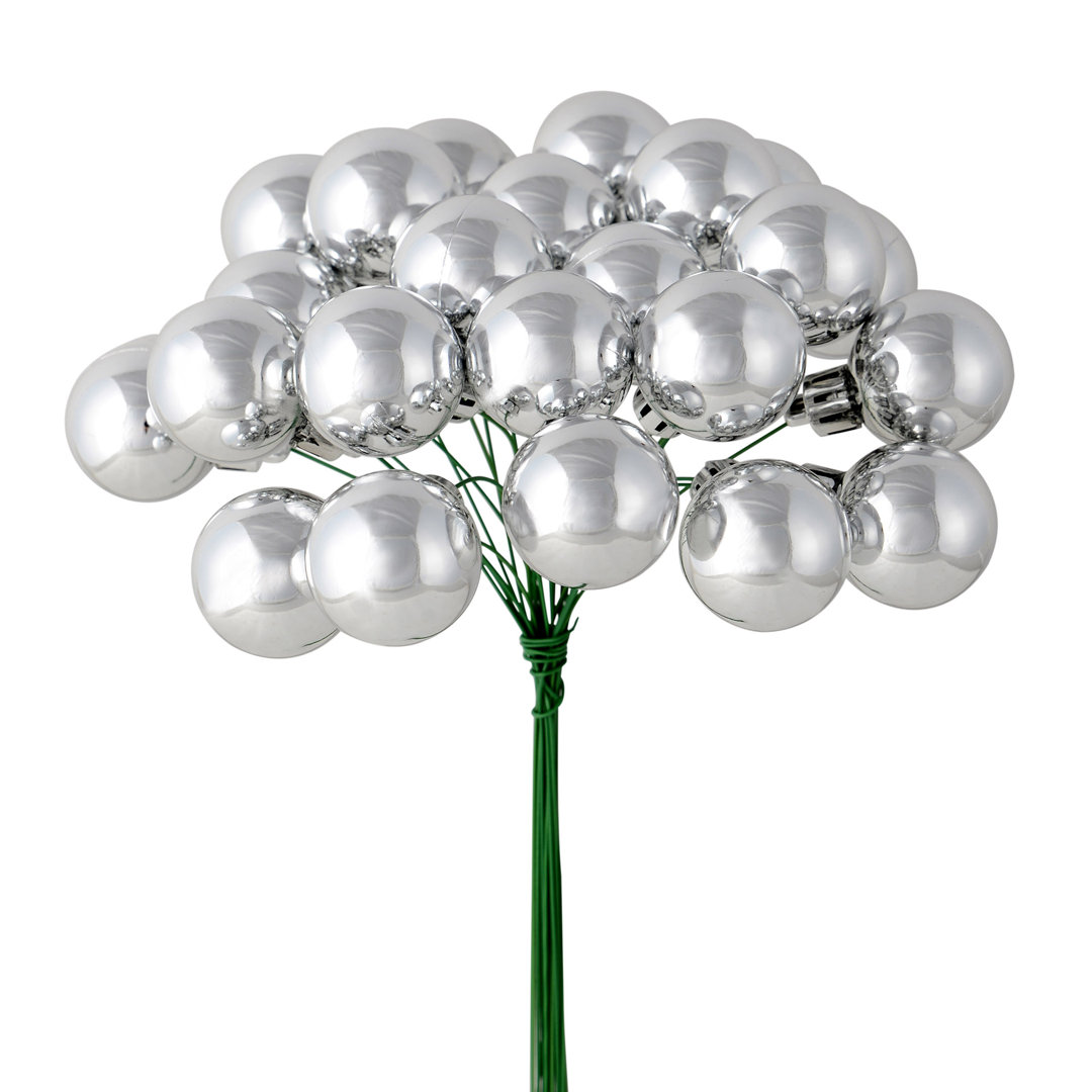 1" x 24" Shiny Ball Ornament Christmas Pick The Holiday Aisle®