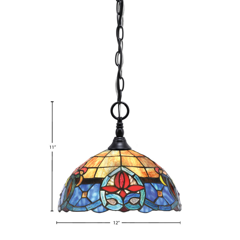Mini-luminaire suspendu chaîne, verre Sierra 12 po, Noir mat