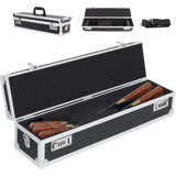 Chef’s Knife Case Aluminum Hard Case with Dual Combination Locks Cultery Carrier Portable Knife Organizer Block Holders Protectors With 8 Slots Can Hold Home Kitchen Knife Tools Up To 17.5”