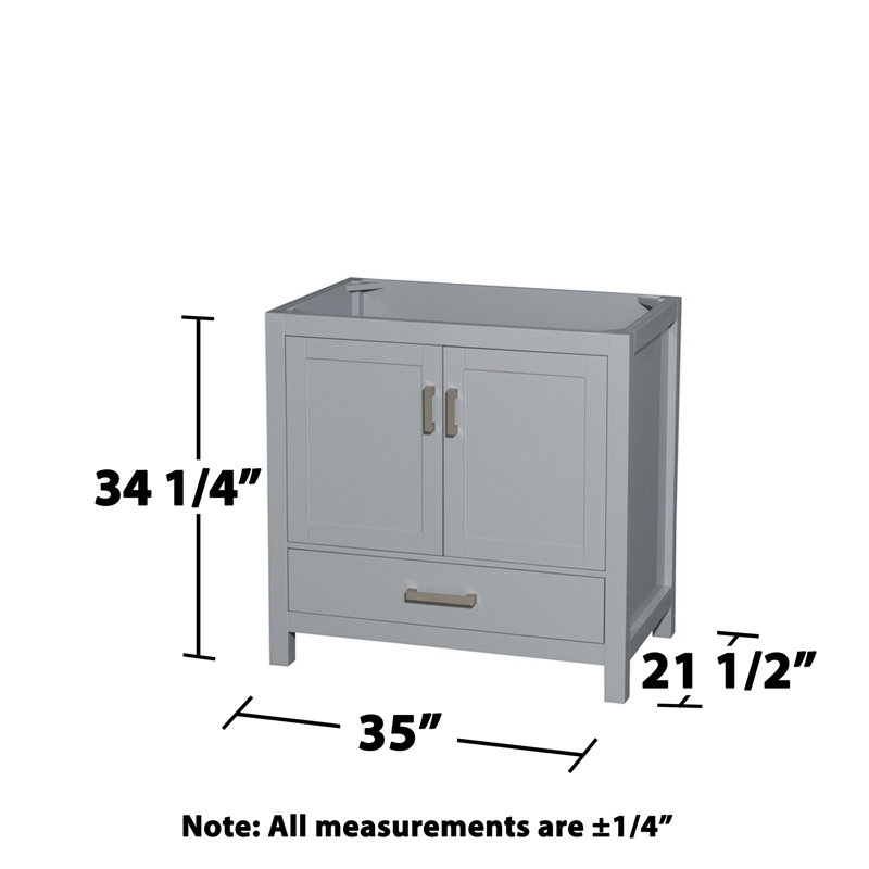 Sheffield 36" Single Bathroom Vanity Base Only, Gray