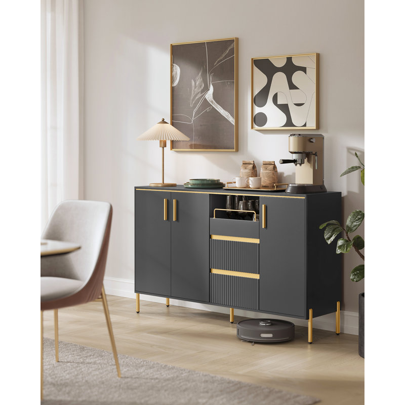 Sideboard With Adjustable Shelves, Slide-out Tray