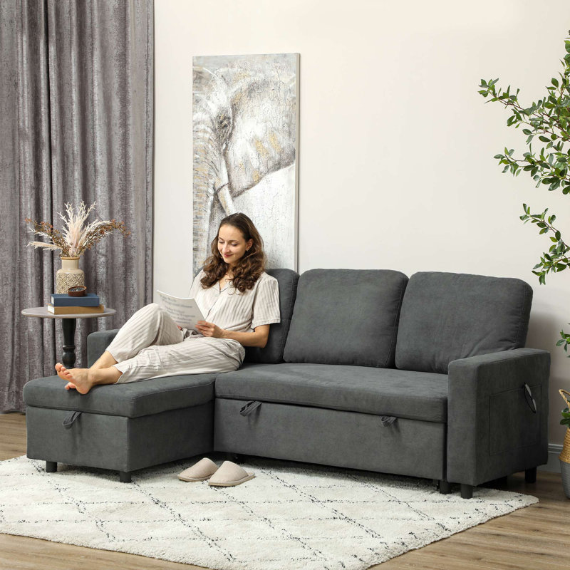 Scotte 3 Seater Sofa Bed, Dark Grey